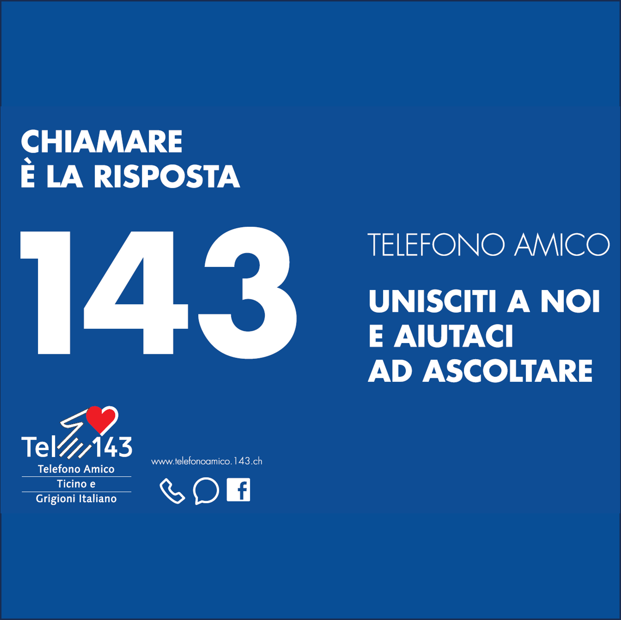 Campagna ricerca volontari Telefono Amico 143