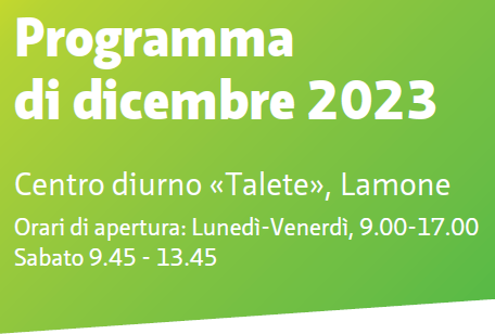 Programma di dicembre Centro diurno Talete