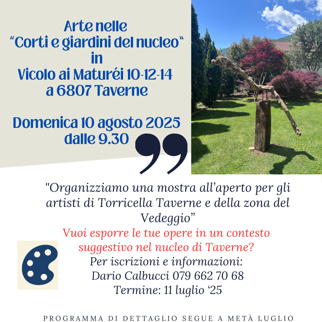 Arte nelle “Corti e giardini del Nucleo” – domenica 10 agosto 2025