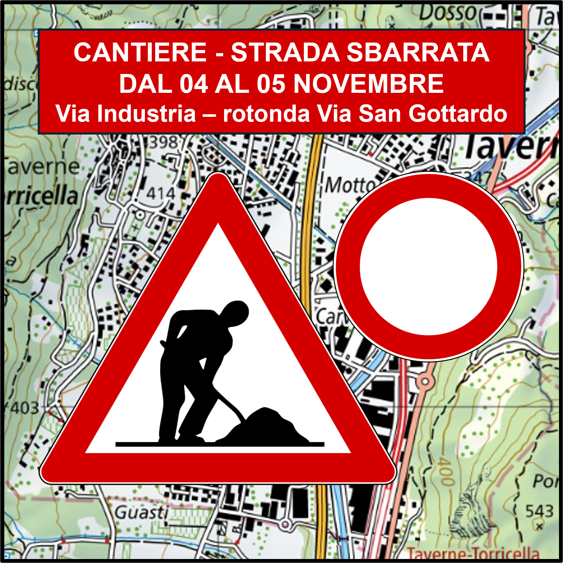 Opere di pavimentazione nel Comune di Taverne Torricella – Pavimentazione alla rotonda in zona “Migros”