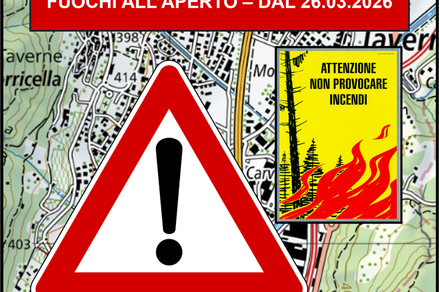 Divieto assoluto di accendere fuochi all’aperto – dal 26.03.2026