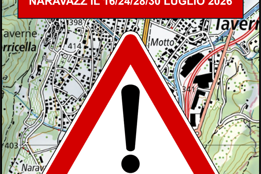 Avviso esercitazioni centro Naravazz durante il mese di luglio