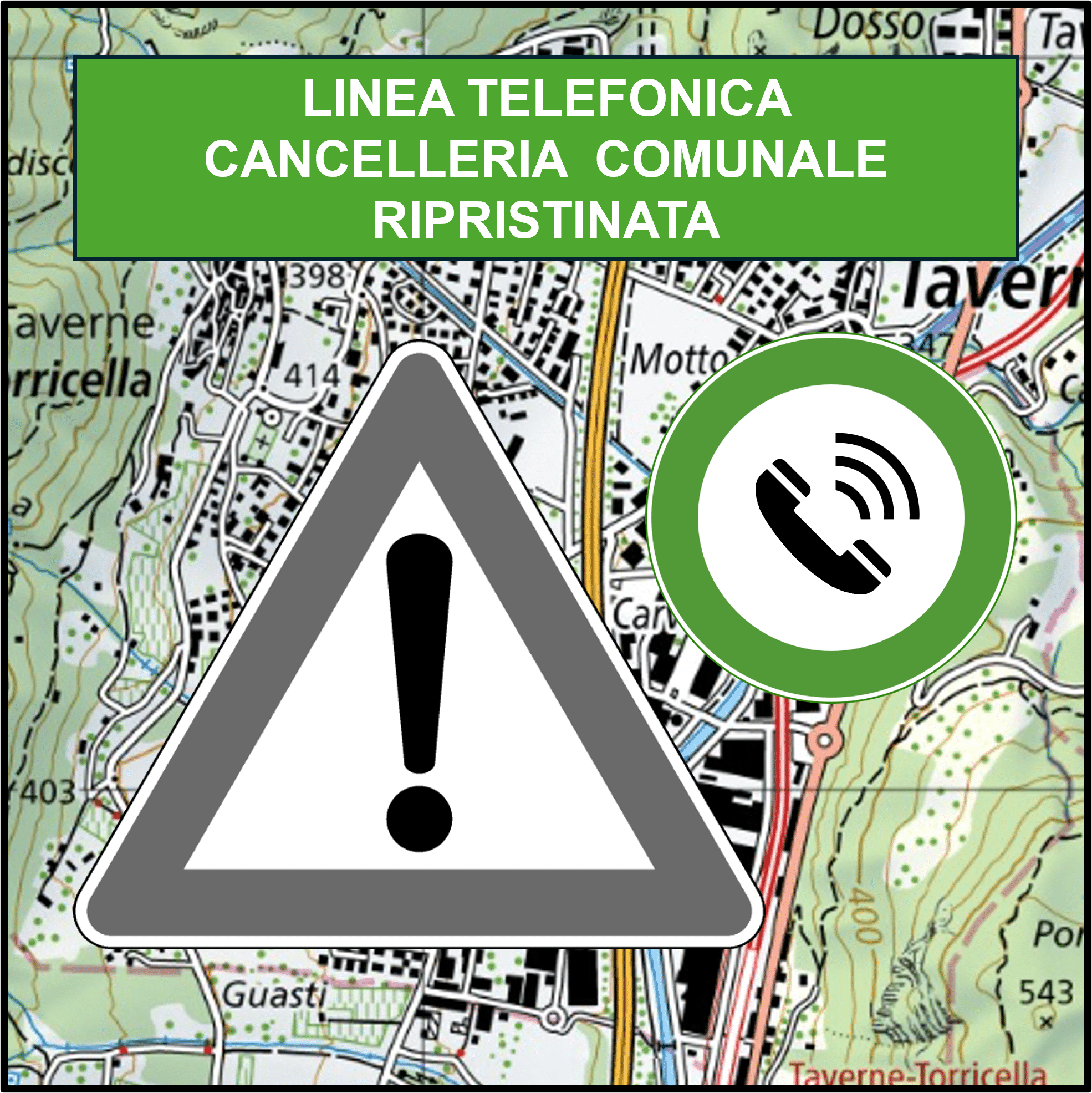 Avviso – guasto linea telefonica cancelleria comunale